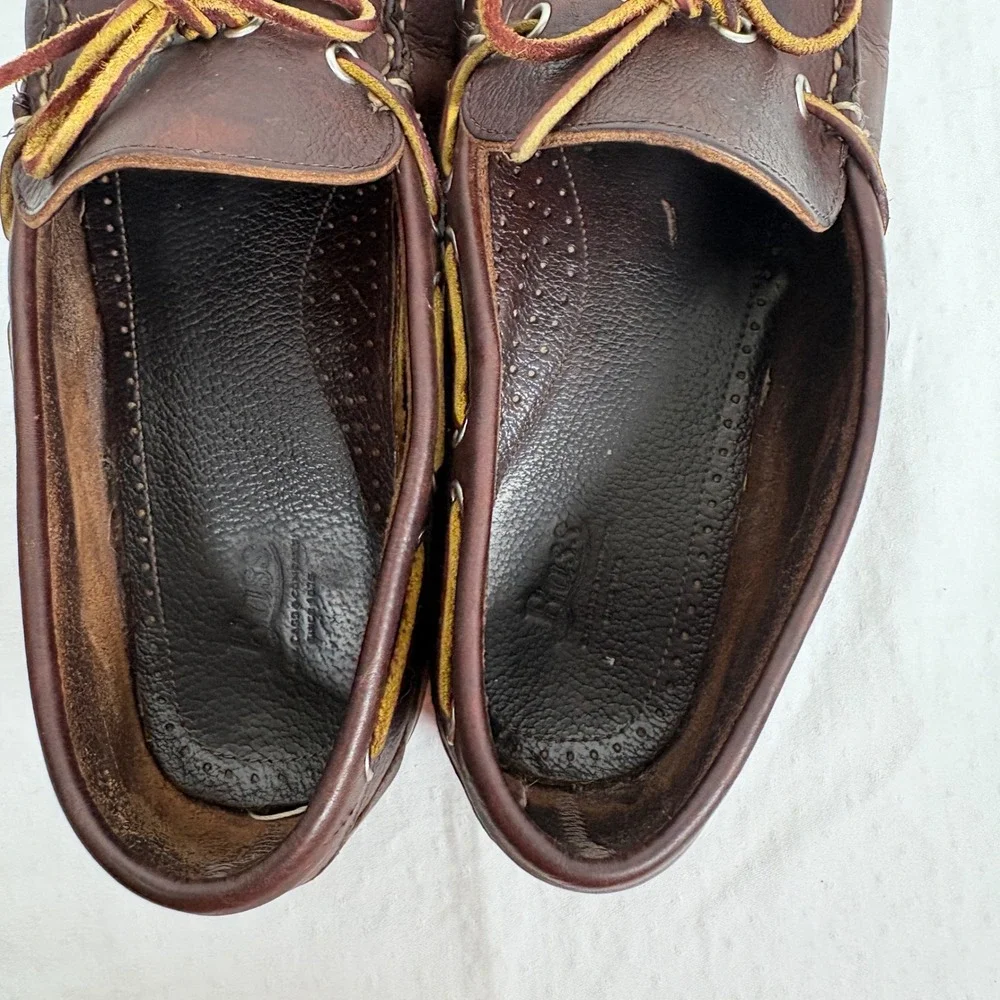 G.H. Bass Colburn Brown Leather Moccasins Boat Shoes Mens 10 D Loafers Preppy